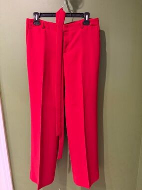 Banana Republic Bright Red Men's Dress Pants with Waist Tie